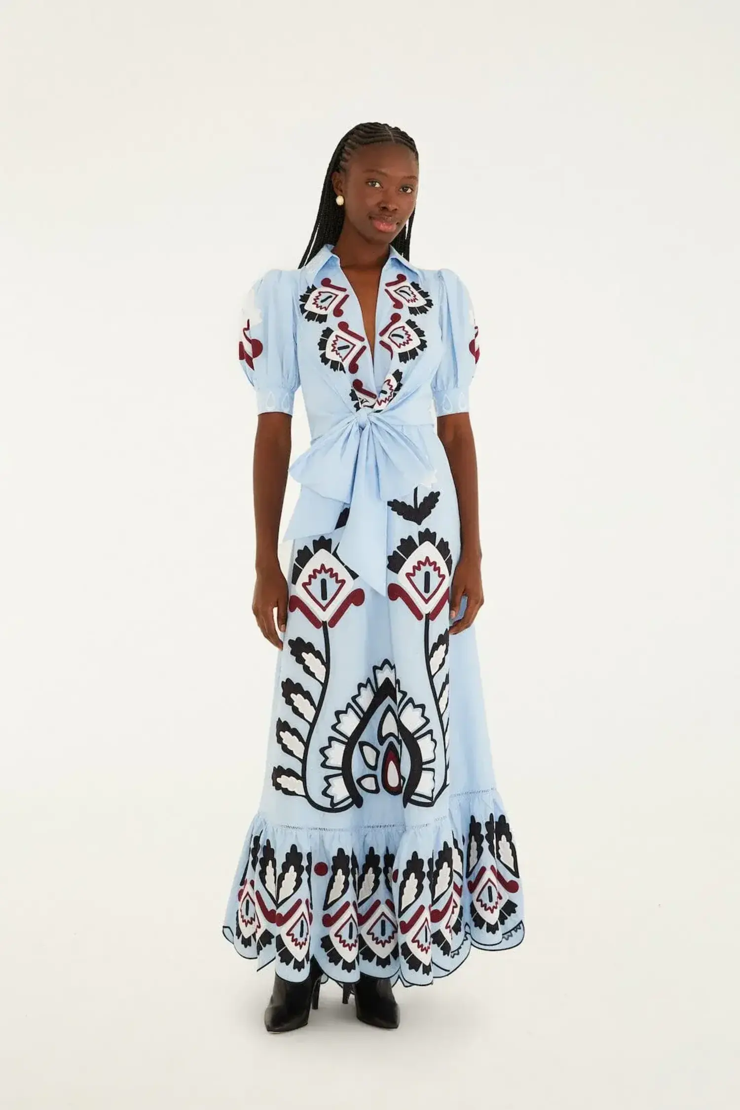 Artisanal Embroidered Lace Dress - Tulips in Little Rock Artisanal Embroidered Lace Dress - Tulips in Little Rock