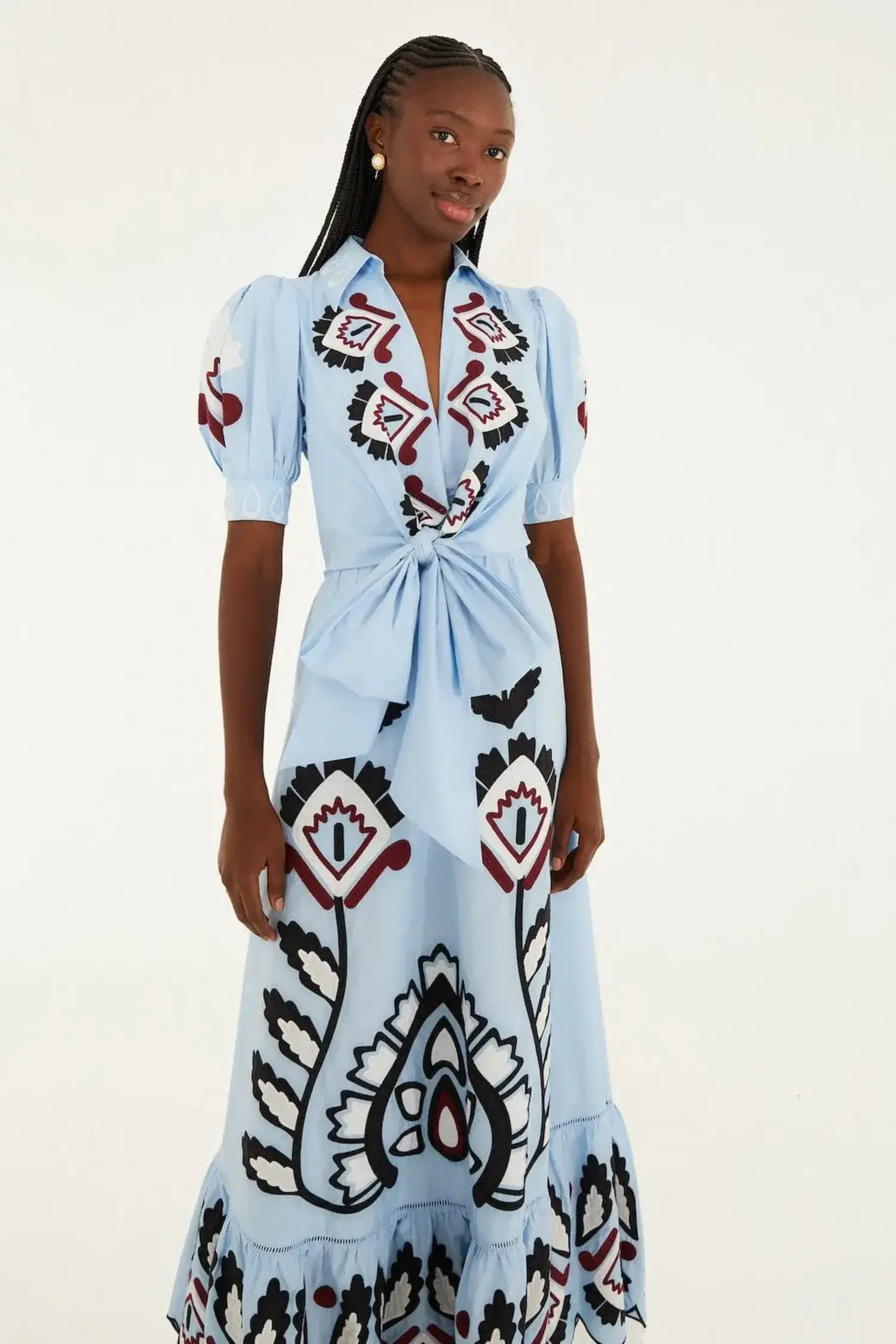 Artisanal Embroidered Lace Dress - Tulips in Little Rock