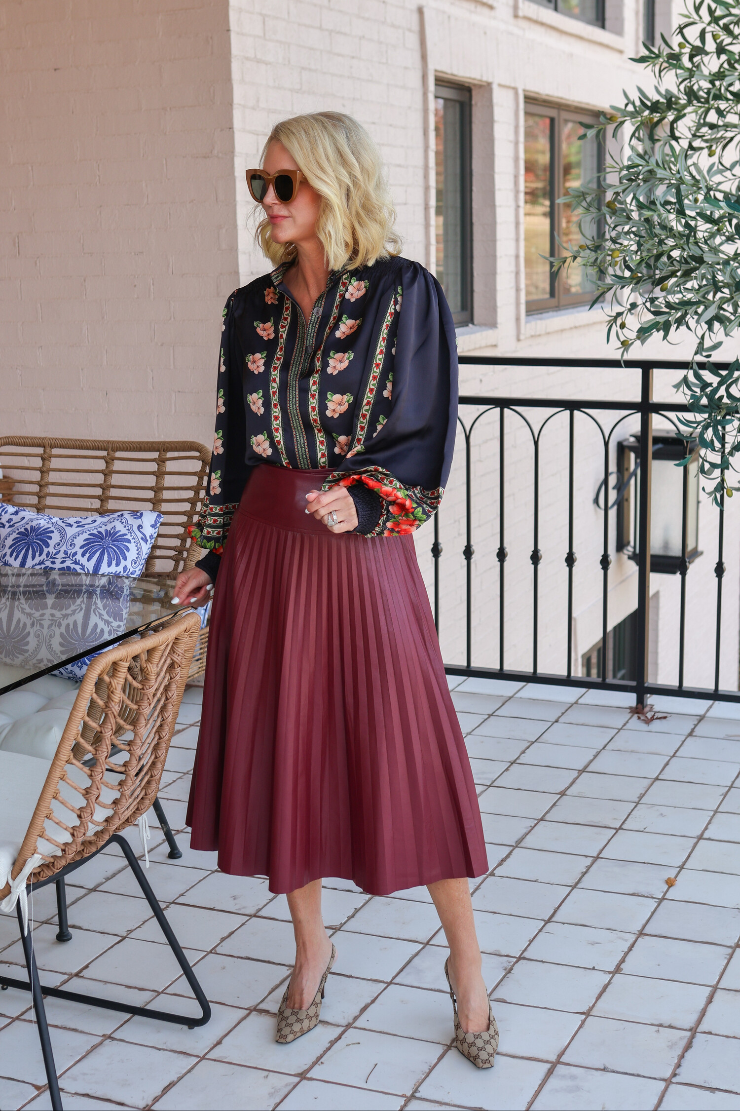 Hendrix Vegan Leather Skirt - Tulips in Little Rock