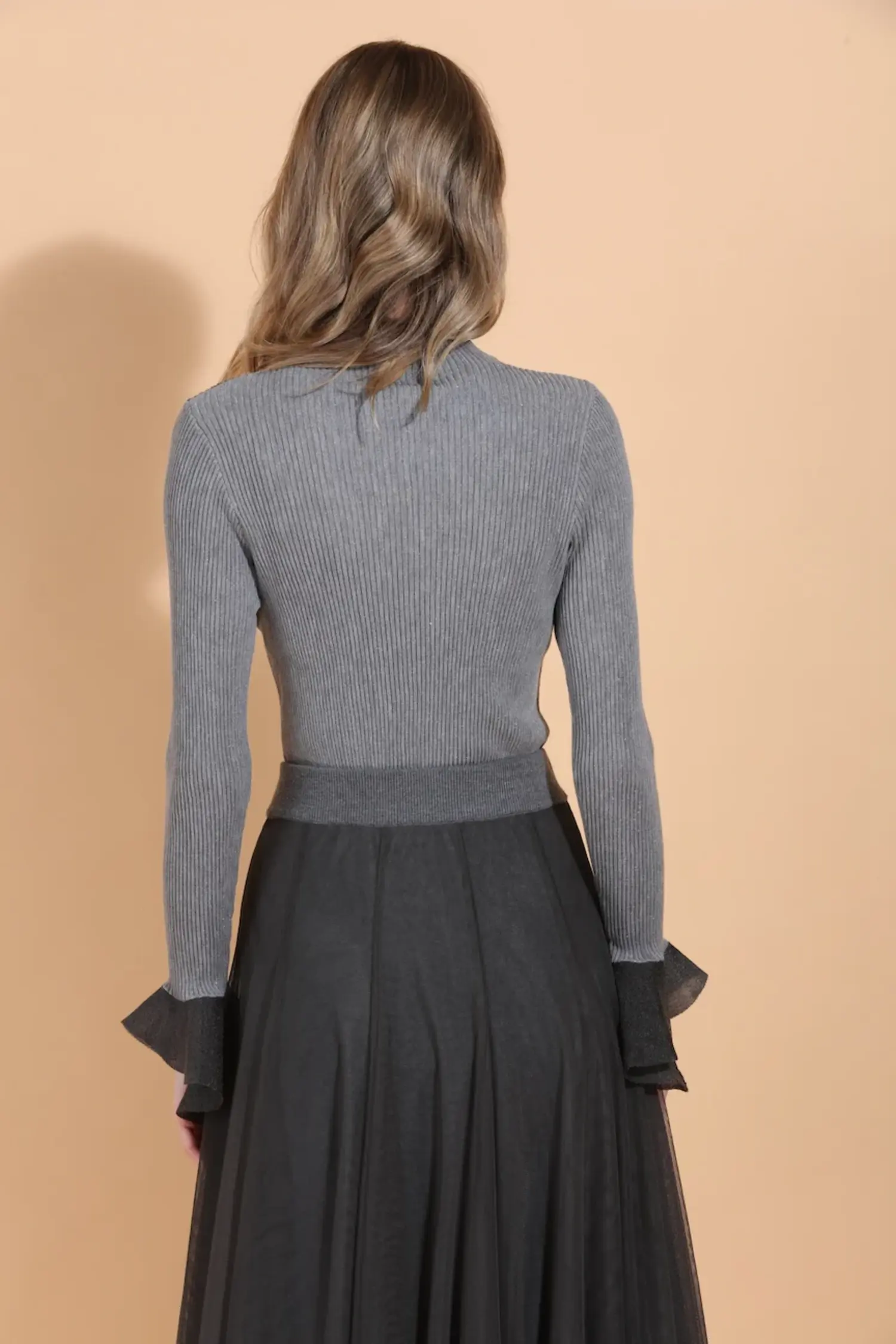 Sheer Mock Neck Top - Tulips in Little Rock