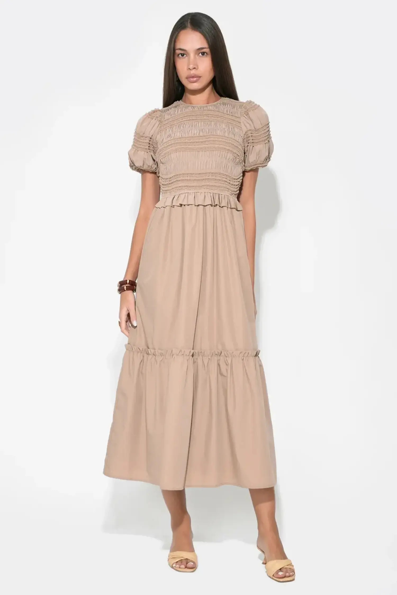Adelyn Rae Erin Smocked Midi Dress