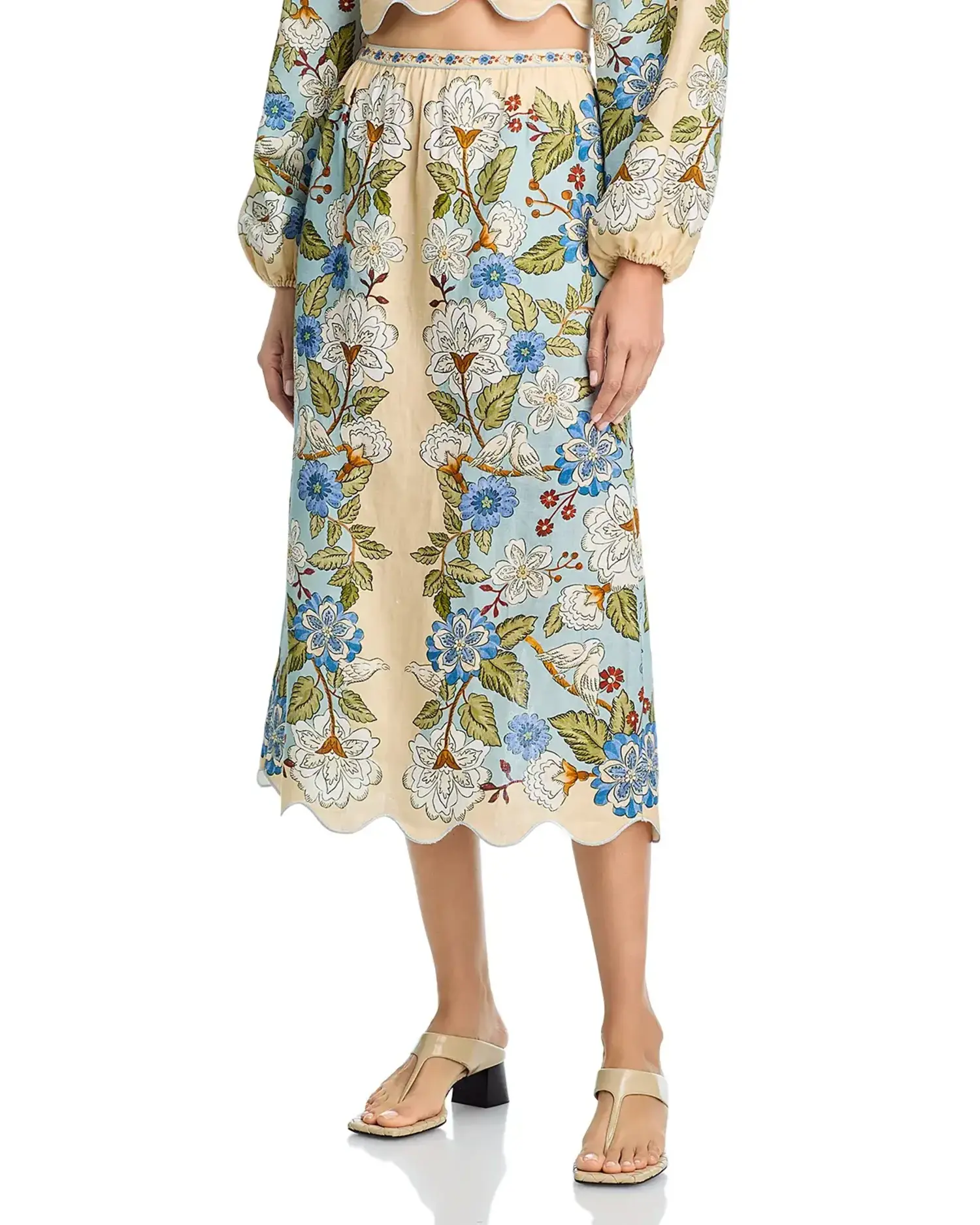 Garden Scarf Midi Skirt - Tulips in Little Rock
