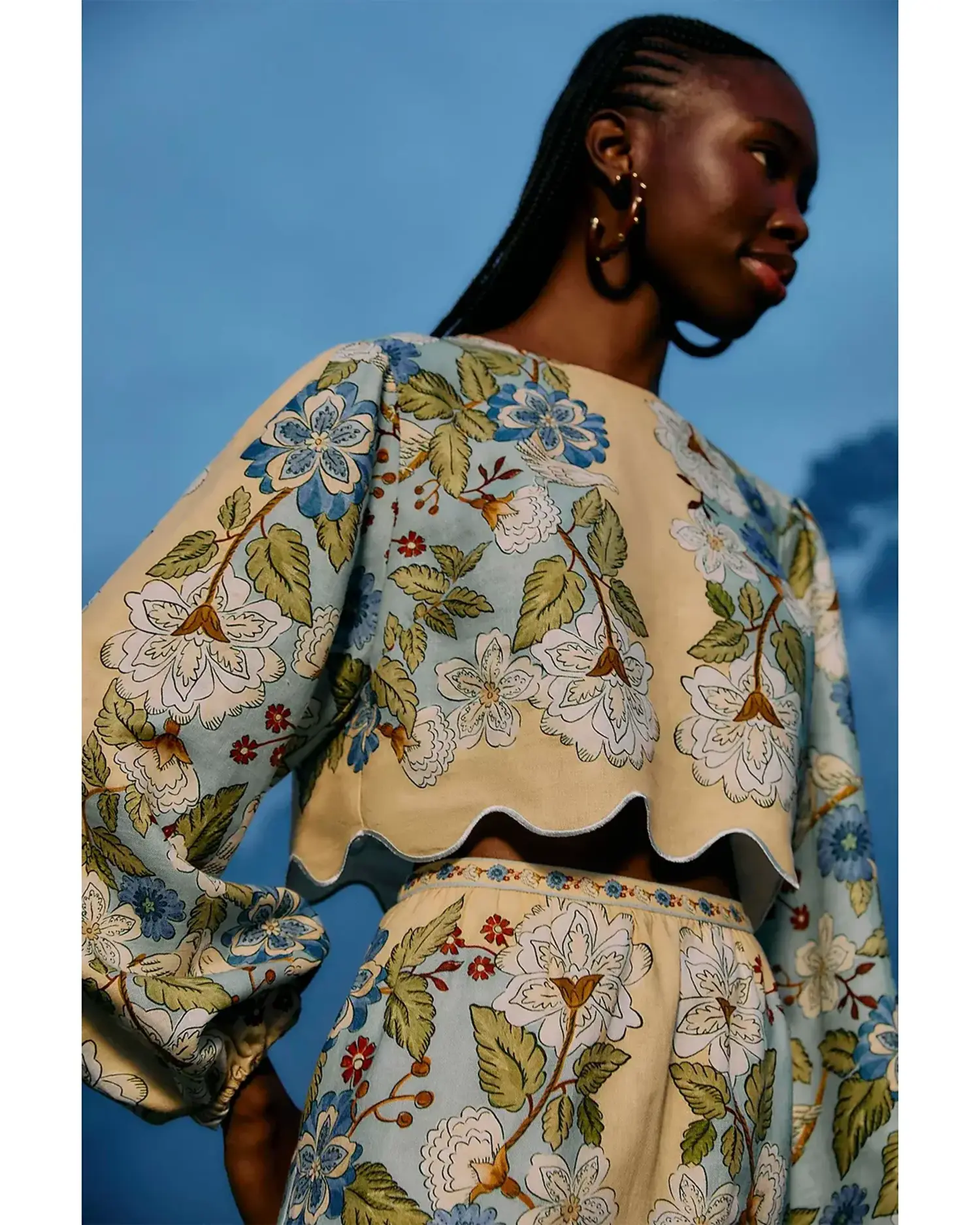 Farm Rio Garden Scarf Blouse - Tulips in Little Rock