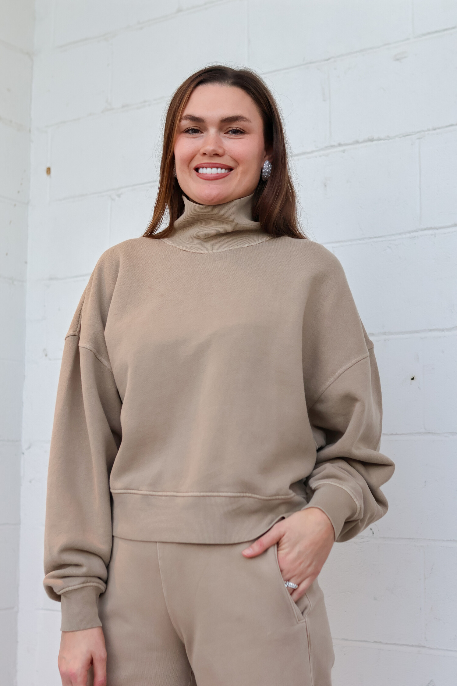 Jemma Turtleneck Sweatshirt - Tulips in Little Rock