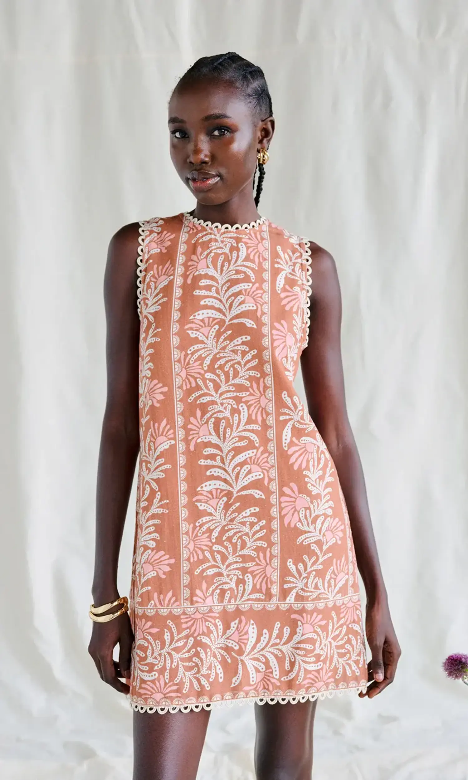 moulinette soeurs embroidered dress Elegant taffeta a-line embroidered dress- Anna M main image 1