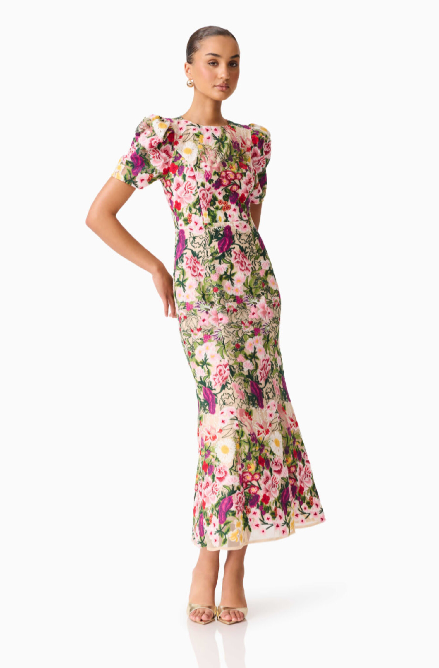 Flora Midi Dress - Tulips in Little Rock