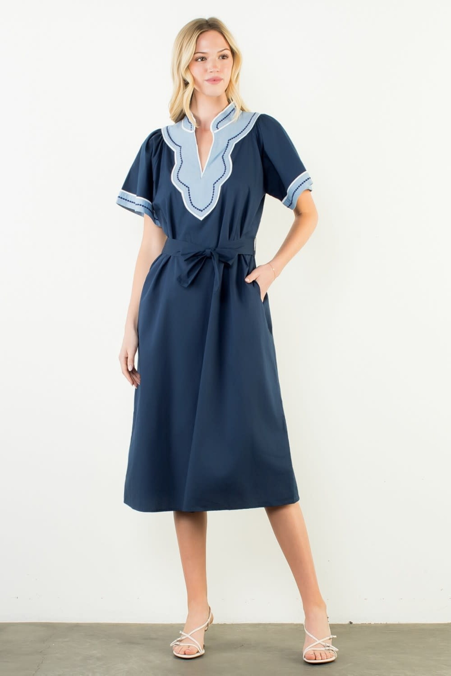 annalise midi dress The Annalise Button Down Midi Dress large / LightSkyBlue
