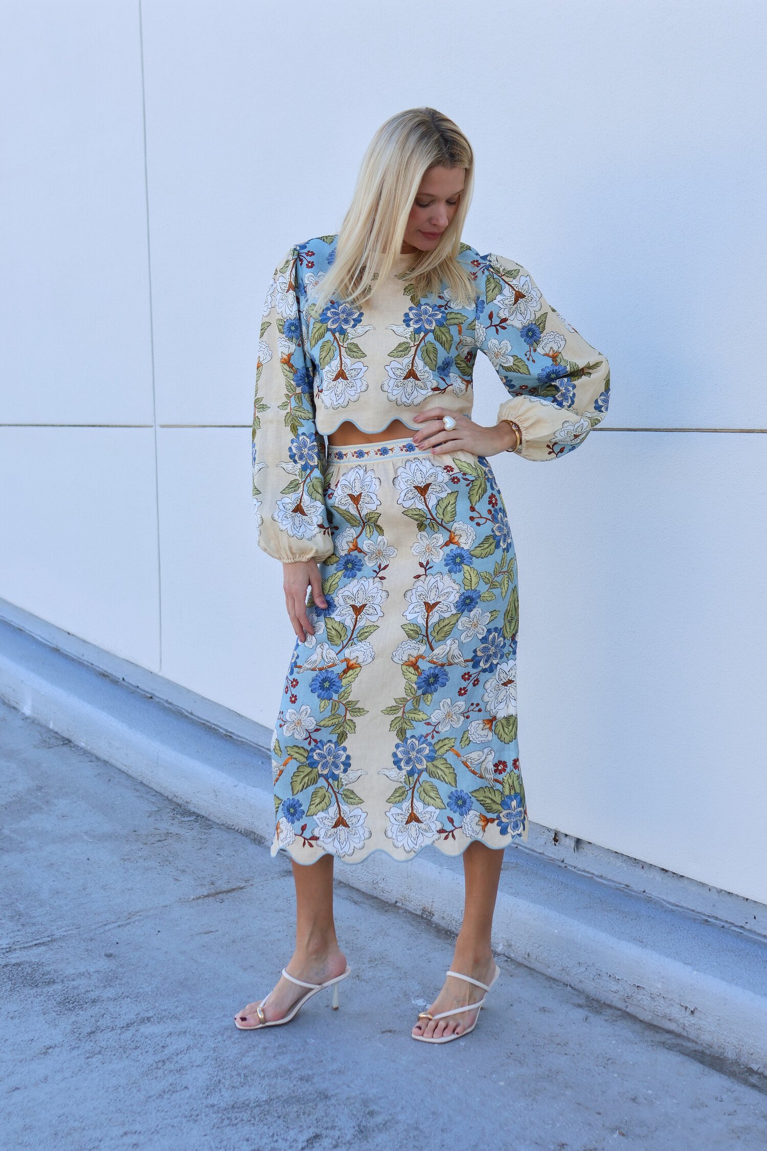 Garden Scarf Midi Skirt - Tulips in Little Rock