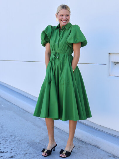 green emerald velvet dress Printed V-Neck Maxi Dress - Pinch main image 0