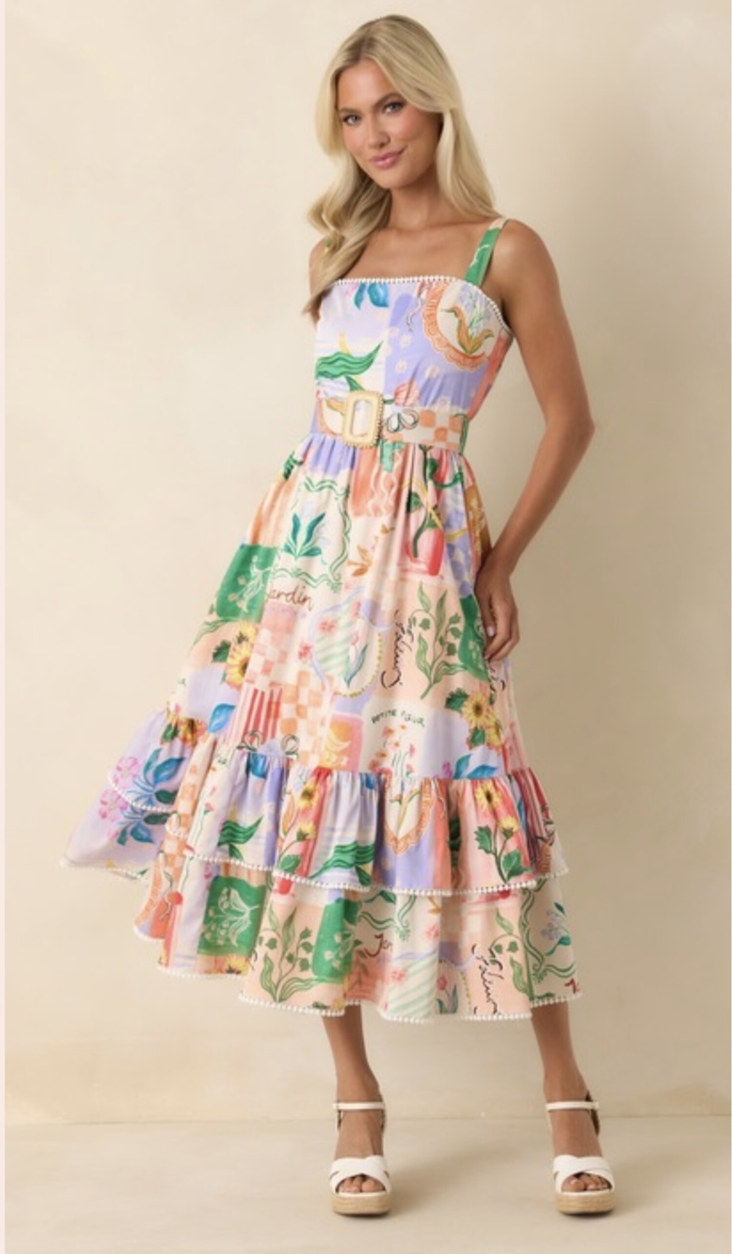 for love and lemons monet midi dress Monet Floral Print Split Midi Dress