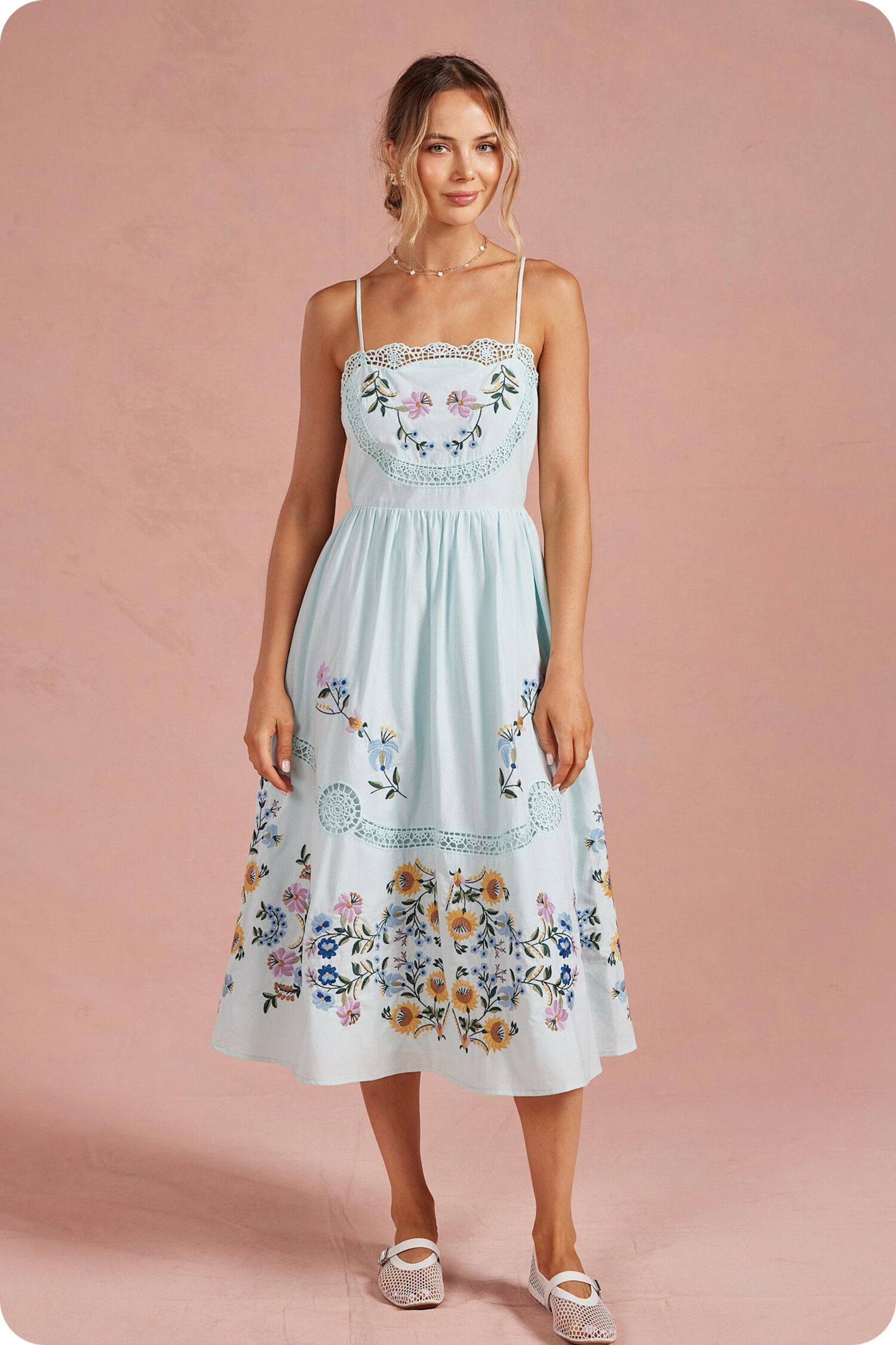 sachin and babi light blue dress Limoncello Embroidered Cocktail Dress 14 / Limoncello/Multi
