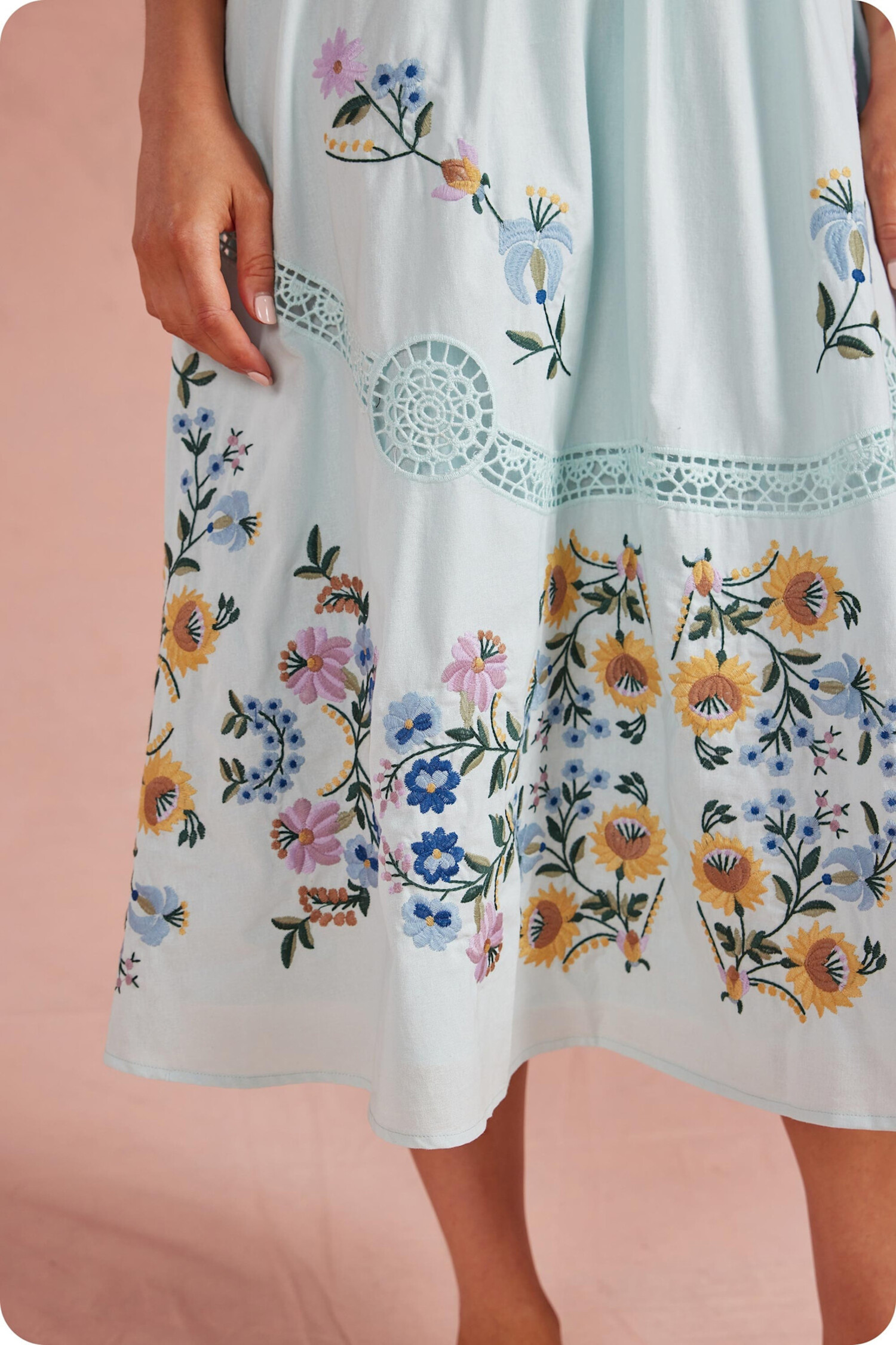 sachin and babi light blue dress ASOS | Dresses | Asos Blue Embroidered Ruffled Dress Size 8 main image 0