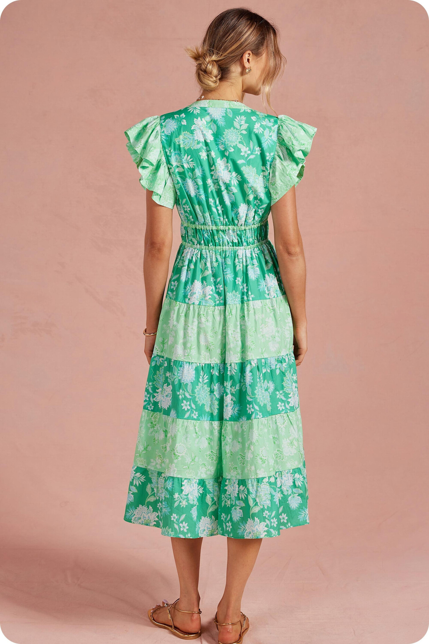 green emerald velvet dress Knot Front Dress