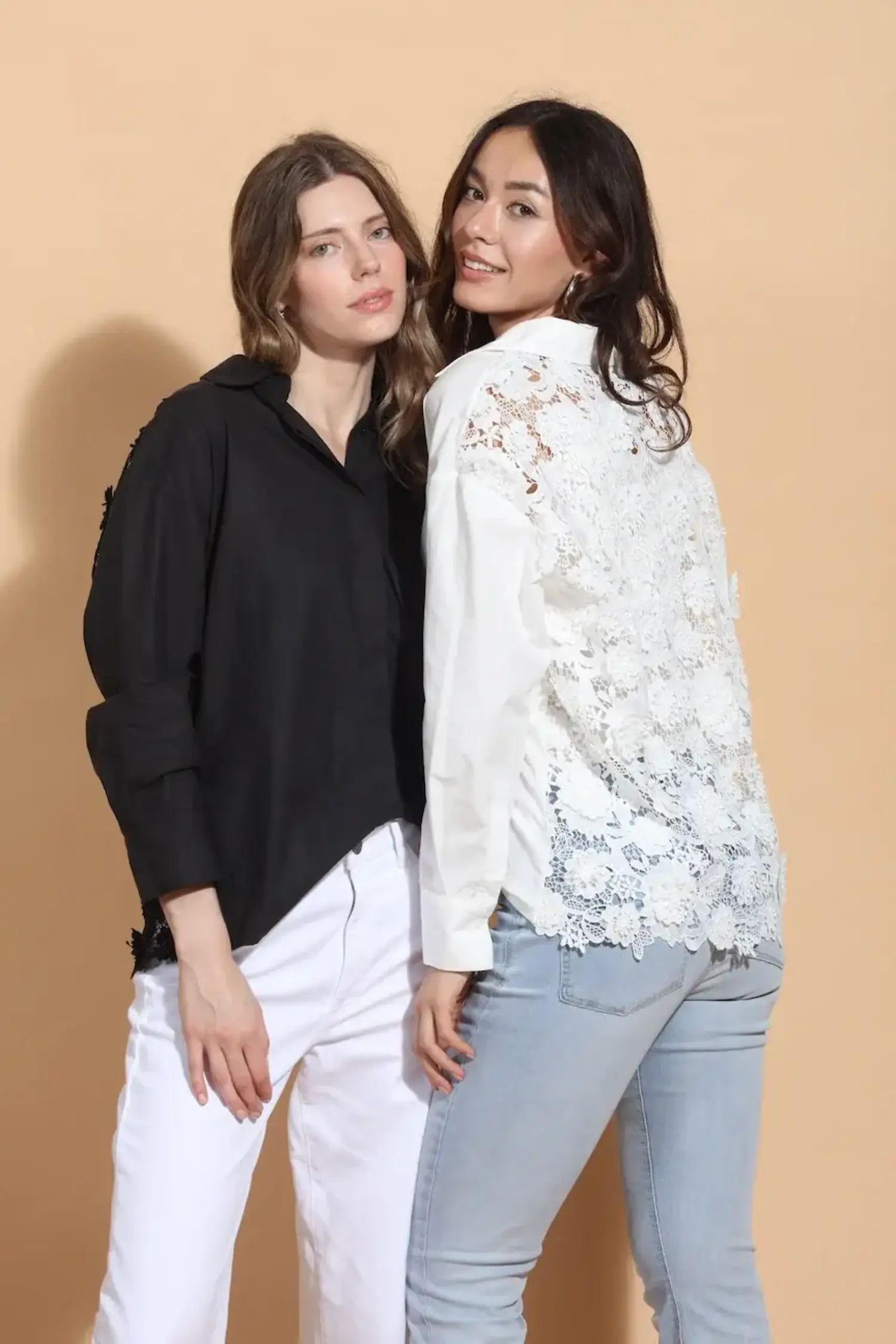 Lace Back Blouse - Tulips in Little Rock