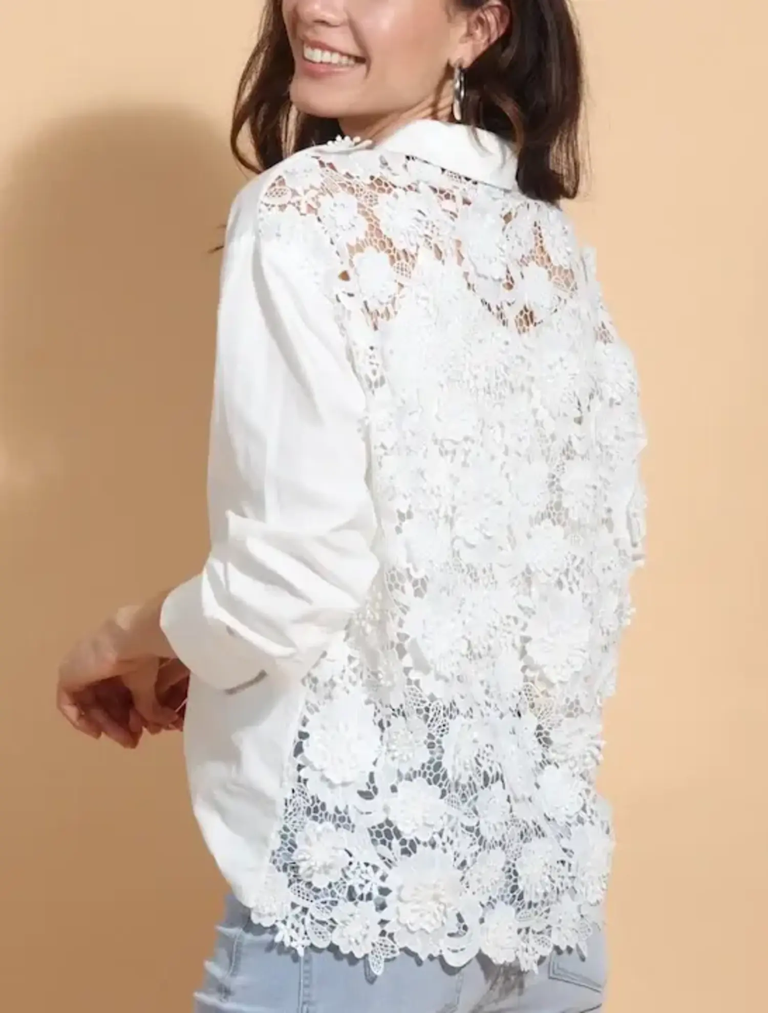 Lace Back Blouse - Tulips in Little Rock