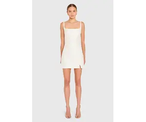 knee length dresses for ladies Strapless Mini Oscar Dress in White | L main image 0