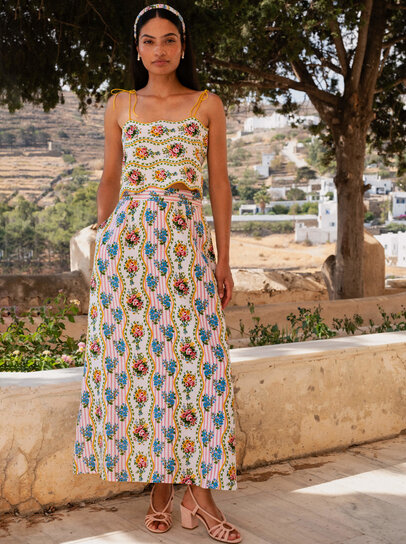 open lace back dress FINAL SALE PINK CITY PRINTS Katie Dress Poets Stripe