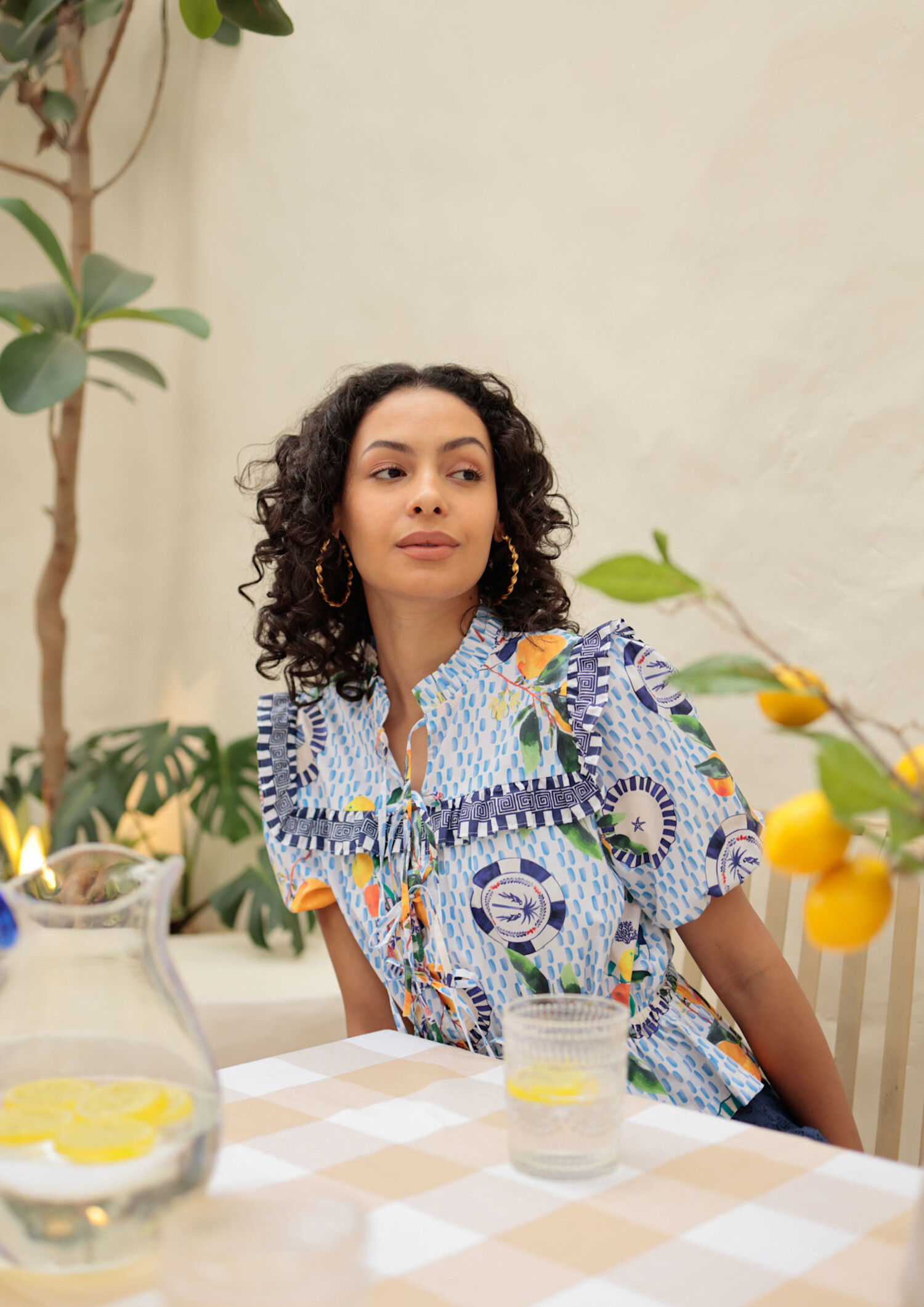 Freya Blouse - Tulips in Little Rock