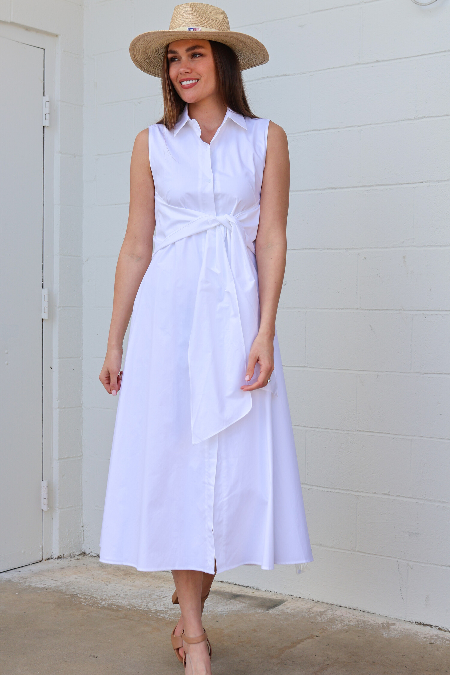 Meet Me In Santorini Louise Poplin Shirt Dress