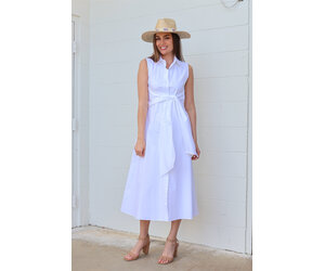 poplin t shirt dress Rita Poplin Waist Tie Shirt Dress