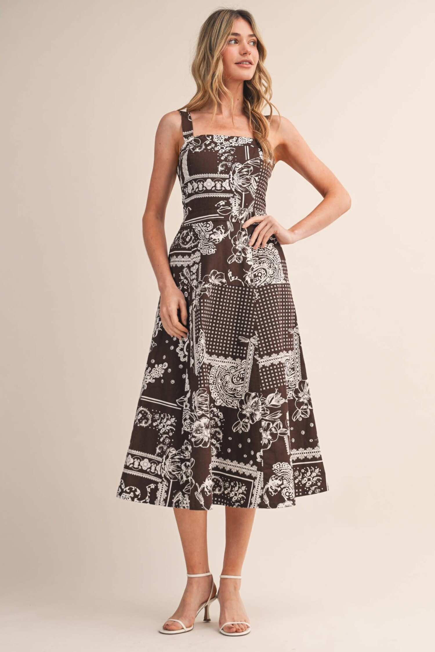 knee length dresses for ladies The Lunsford Tiered Paisley Midi Dress in Lavender Multi  Piper & Scoot