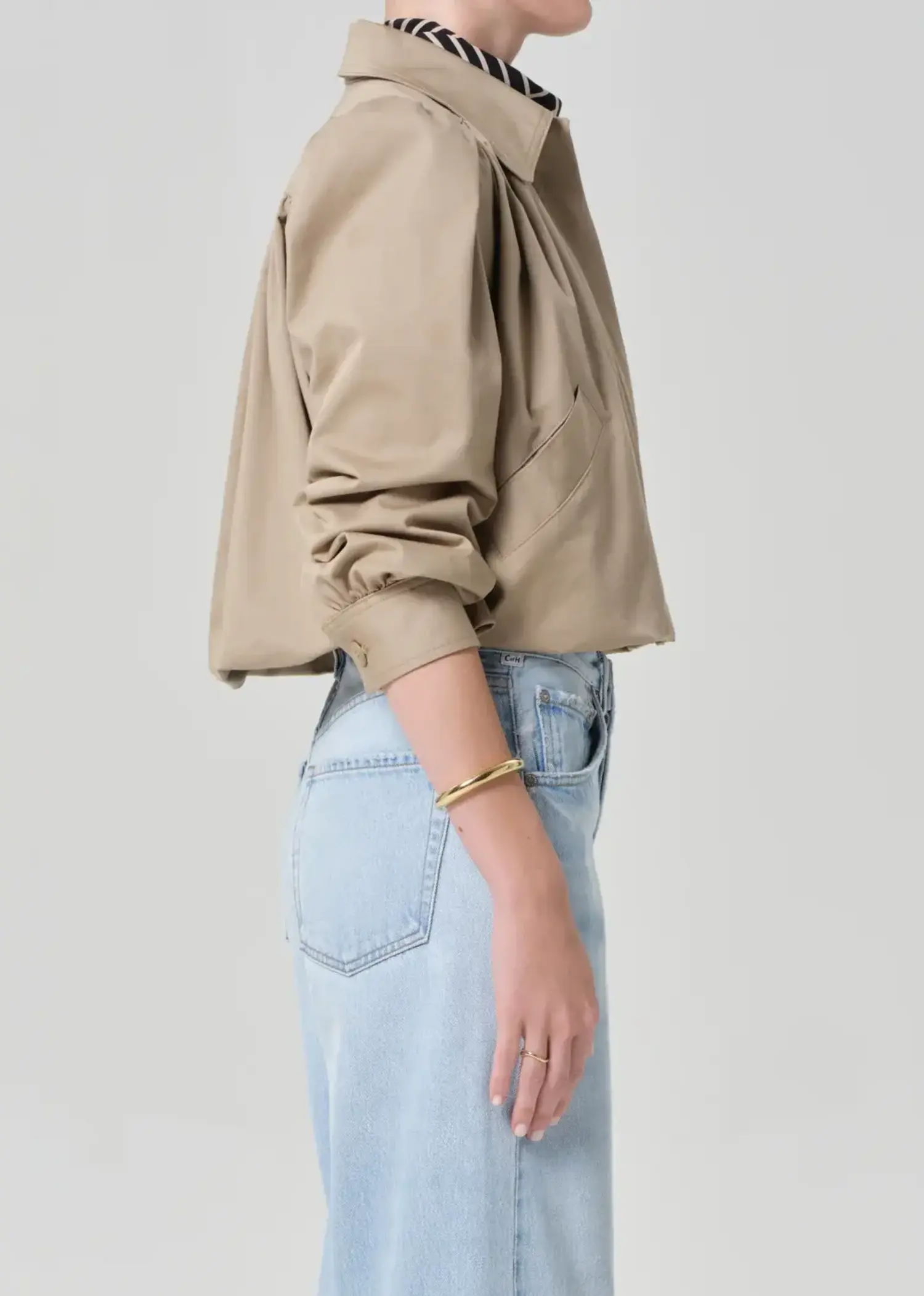 Everly Shirred Crop Jacket - Tulips in Little Rock
