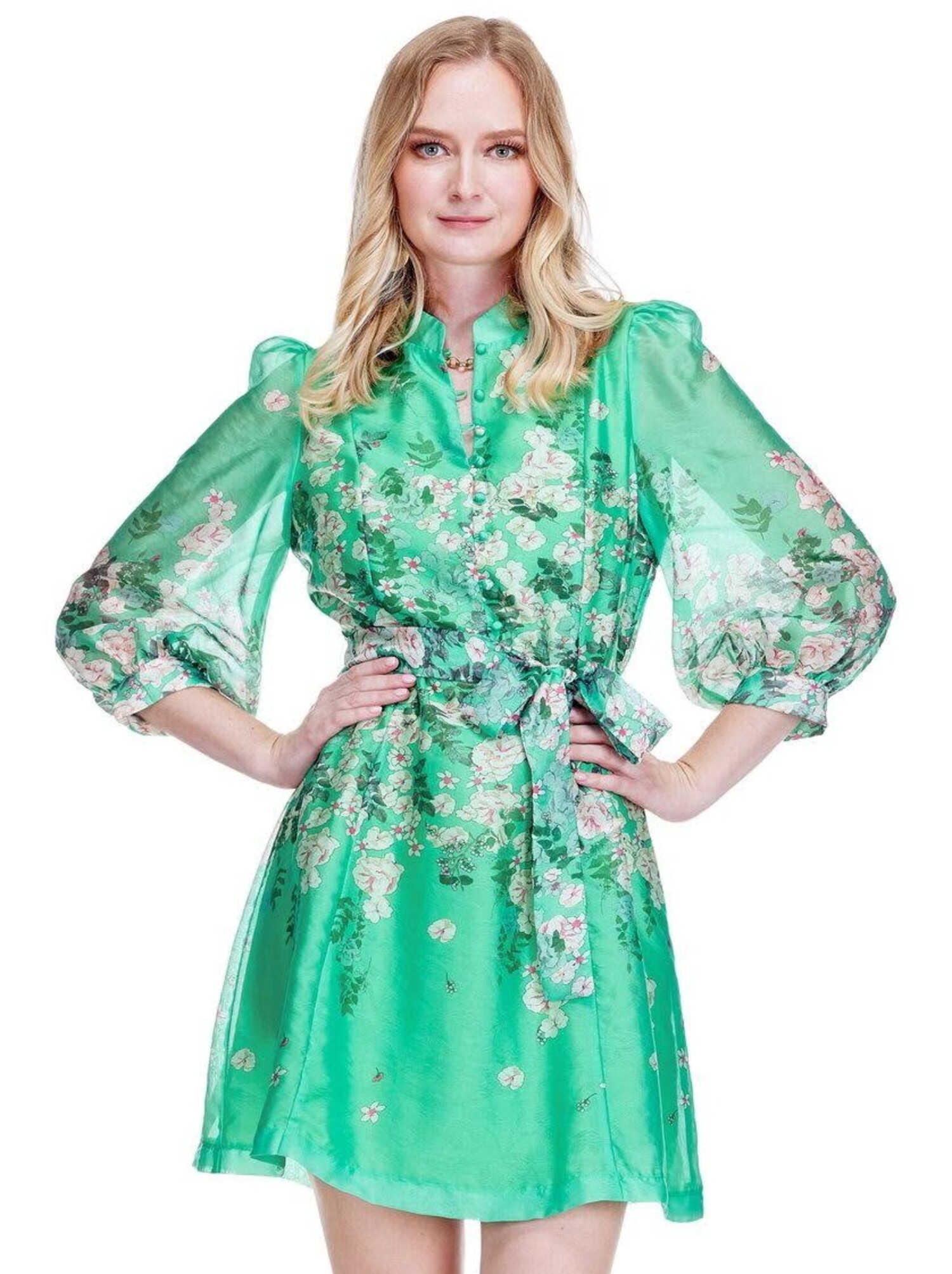 green emerald velvet dress Lady Black Tie - Evie Mini Dress - Floral Strapless Short Dress main image 1