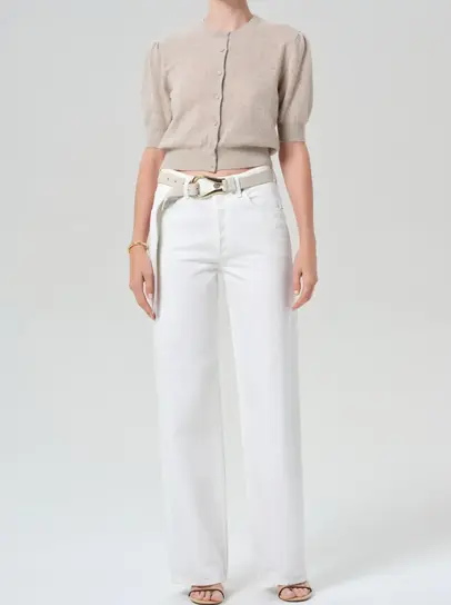 Plage Citizens of humanityスカート26サイズ　べージュ CITIZENS OF HUMANITY Brynn Drawstring mid-rise wide-leg jeans