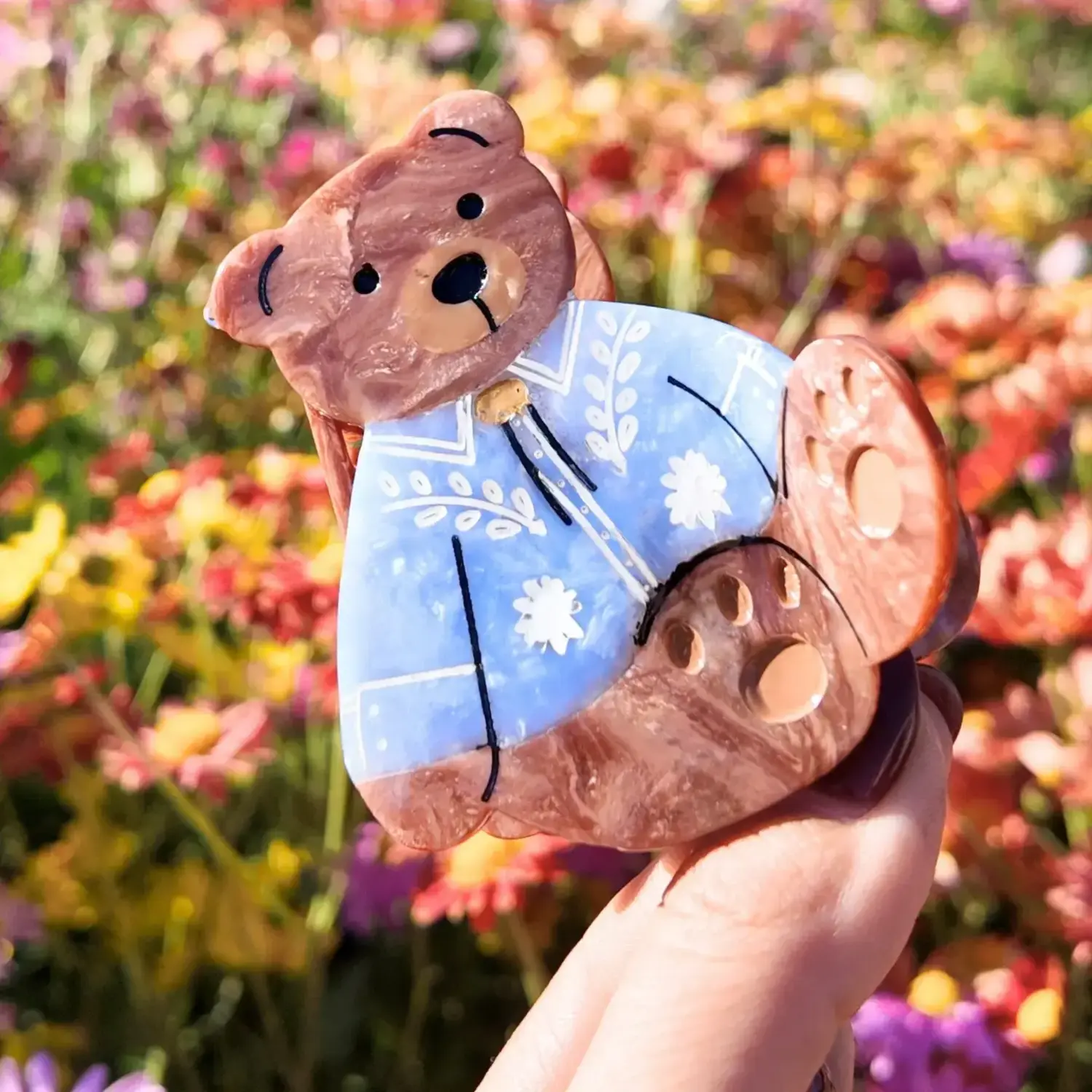 ブラウニーベアクロック Western Teddy Hair Clip - Tulips in Little Rock