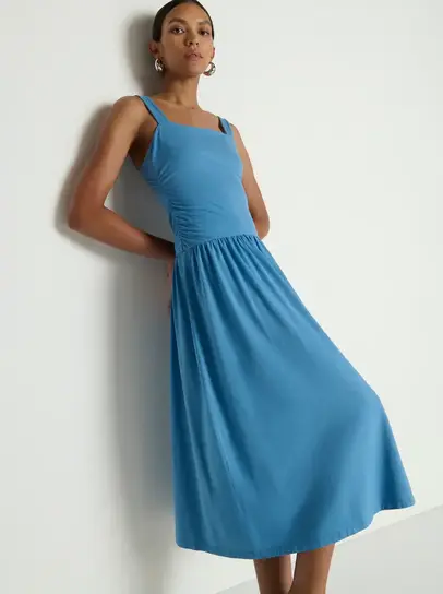 feather off the shoulder dress Off-the-Shoulder Feather Dress Pale Blue / FR 36