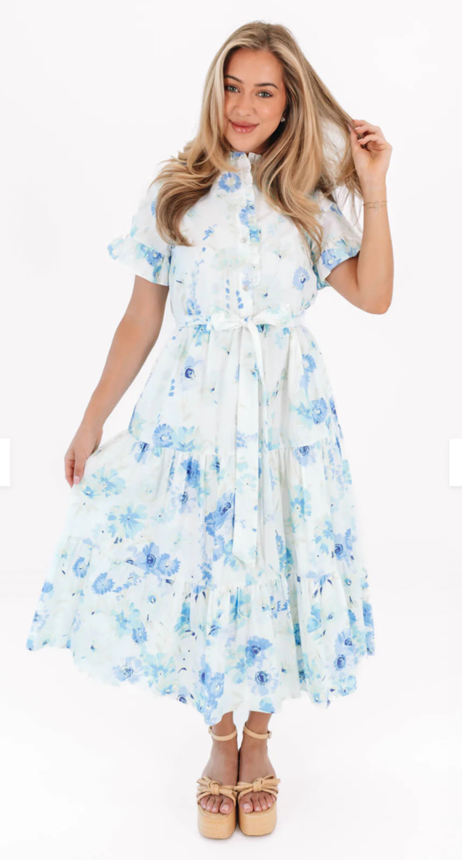 Blakely Midi Dress - Tulips in Little Rock