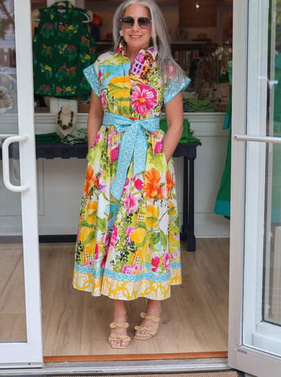 blue dress for baby girl Coconut Tree Embroidered Maxi Dress – FARM Rio