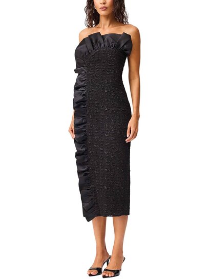 fitted lace wedding dress Aurora Event Wear Midi Dress In Purple  Elliatt