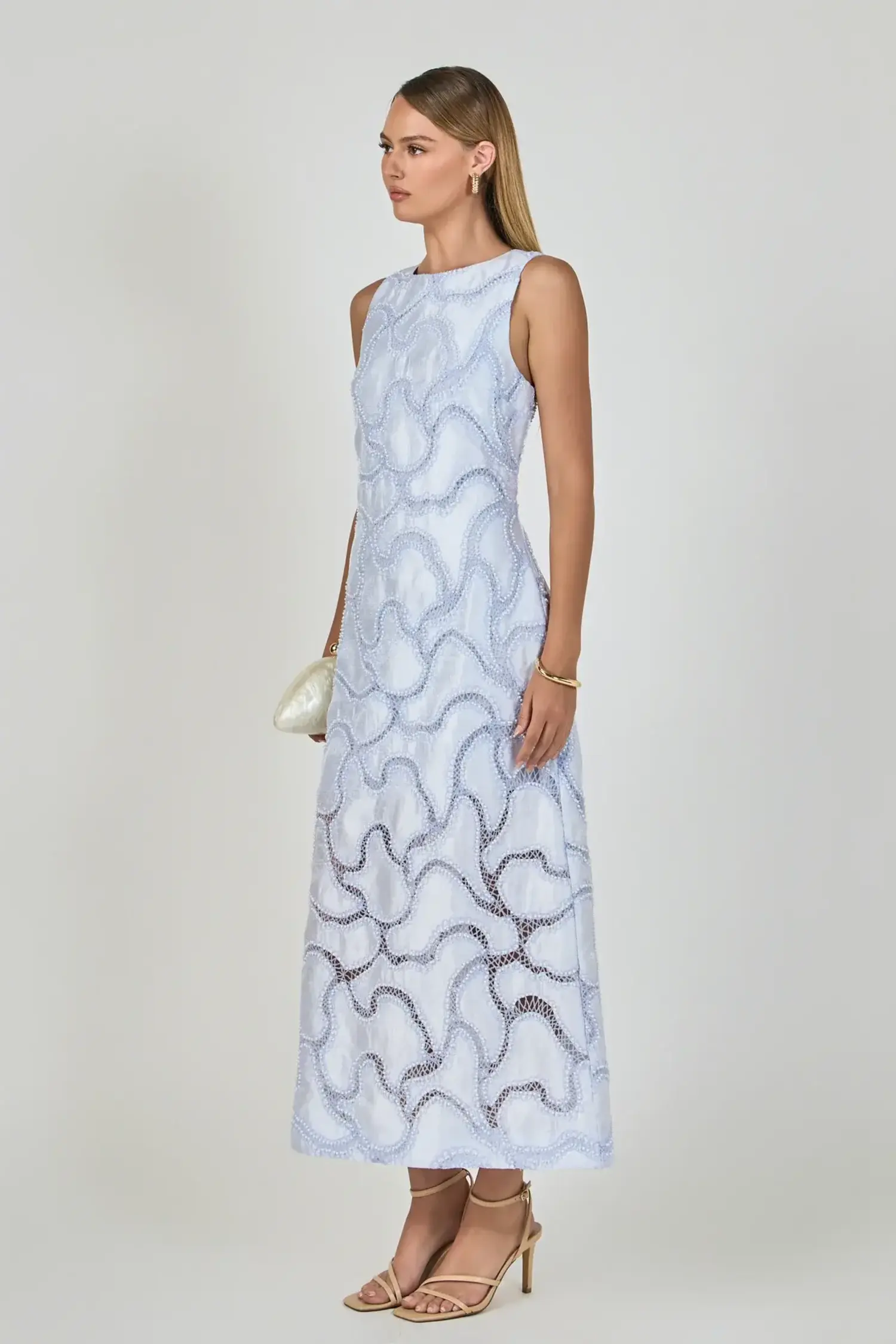knee length dresses for ladies Pastel Petals Floral Midi Dress  August Avenue