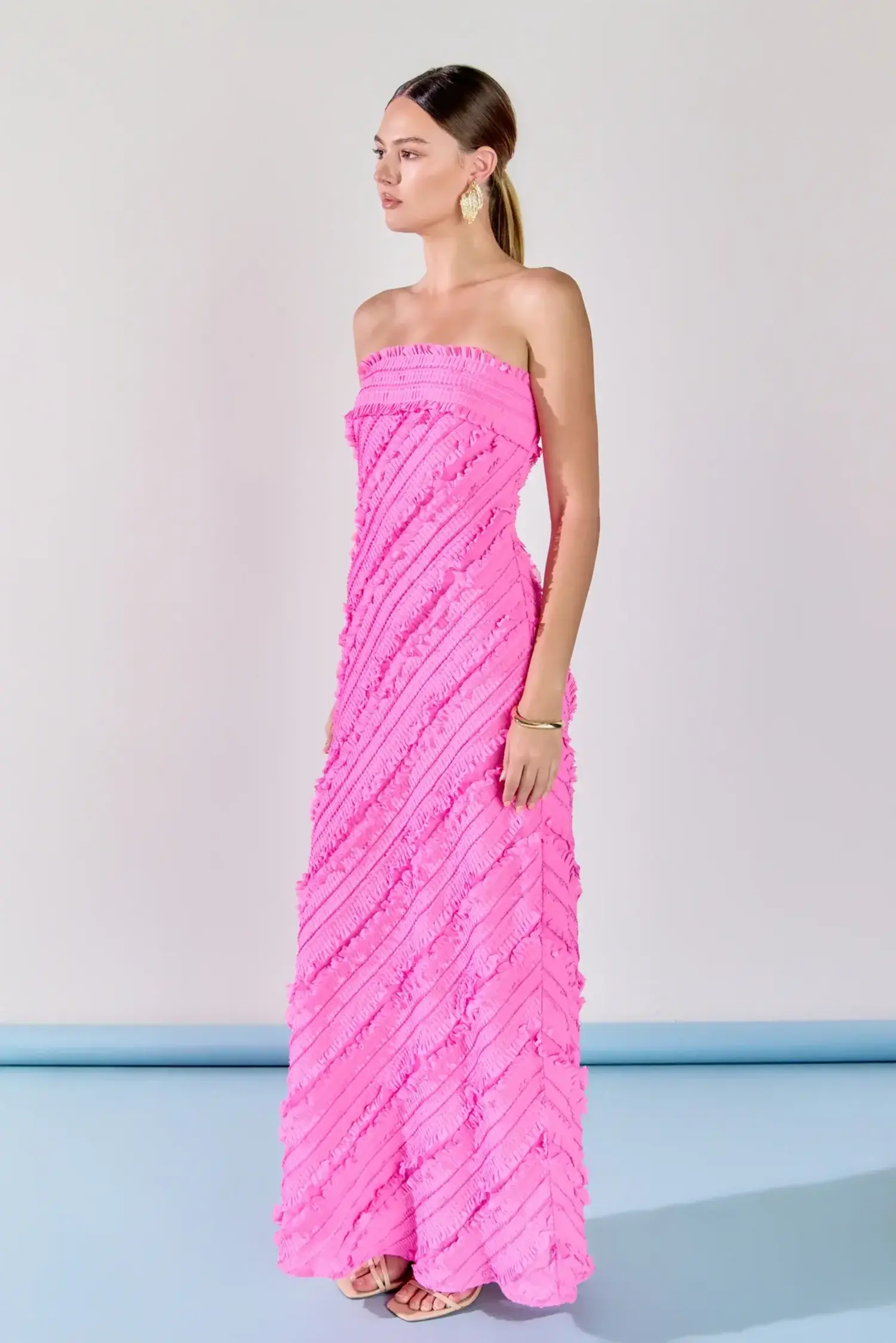monica pink dress Monica Round Neck Pink Dress