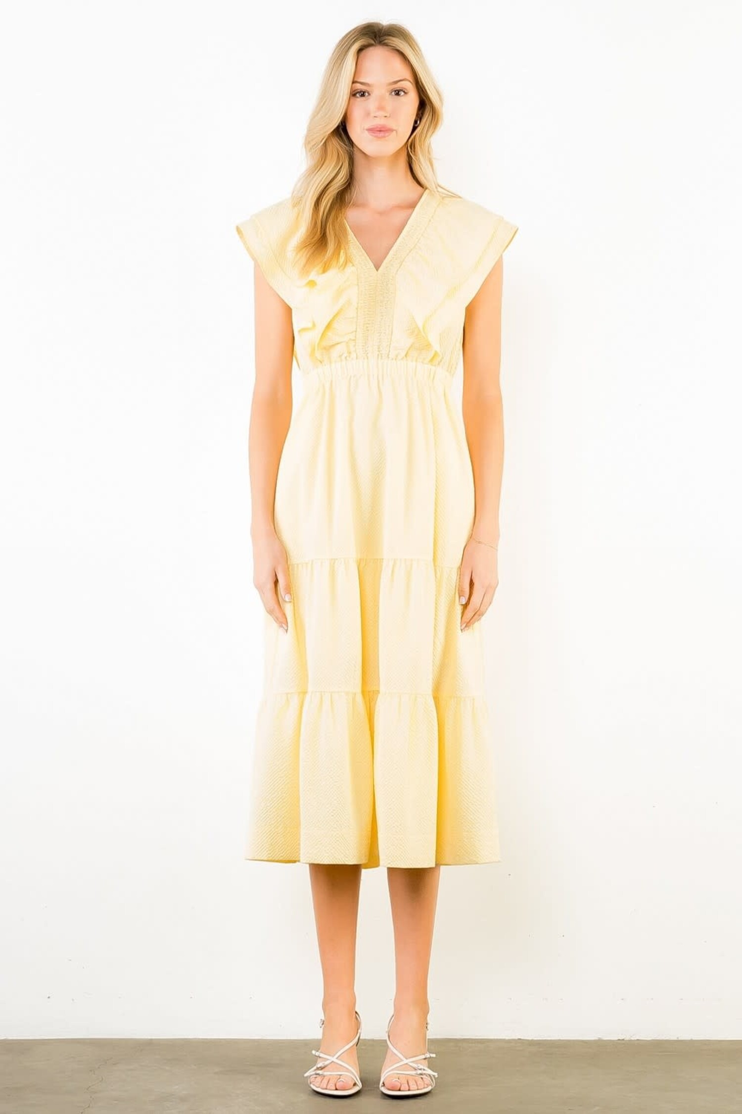 plaid dress yellow Retro Stage Yellow Plaid Rose Panel Raglan Dress