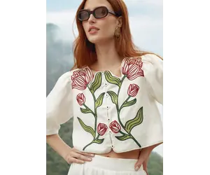 Flower Crop Top - Tulips in Little Rock