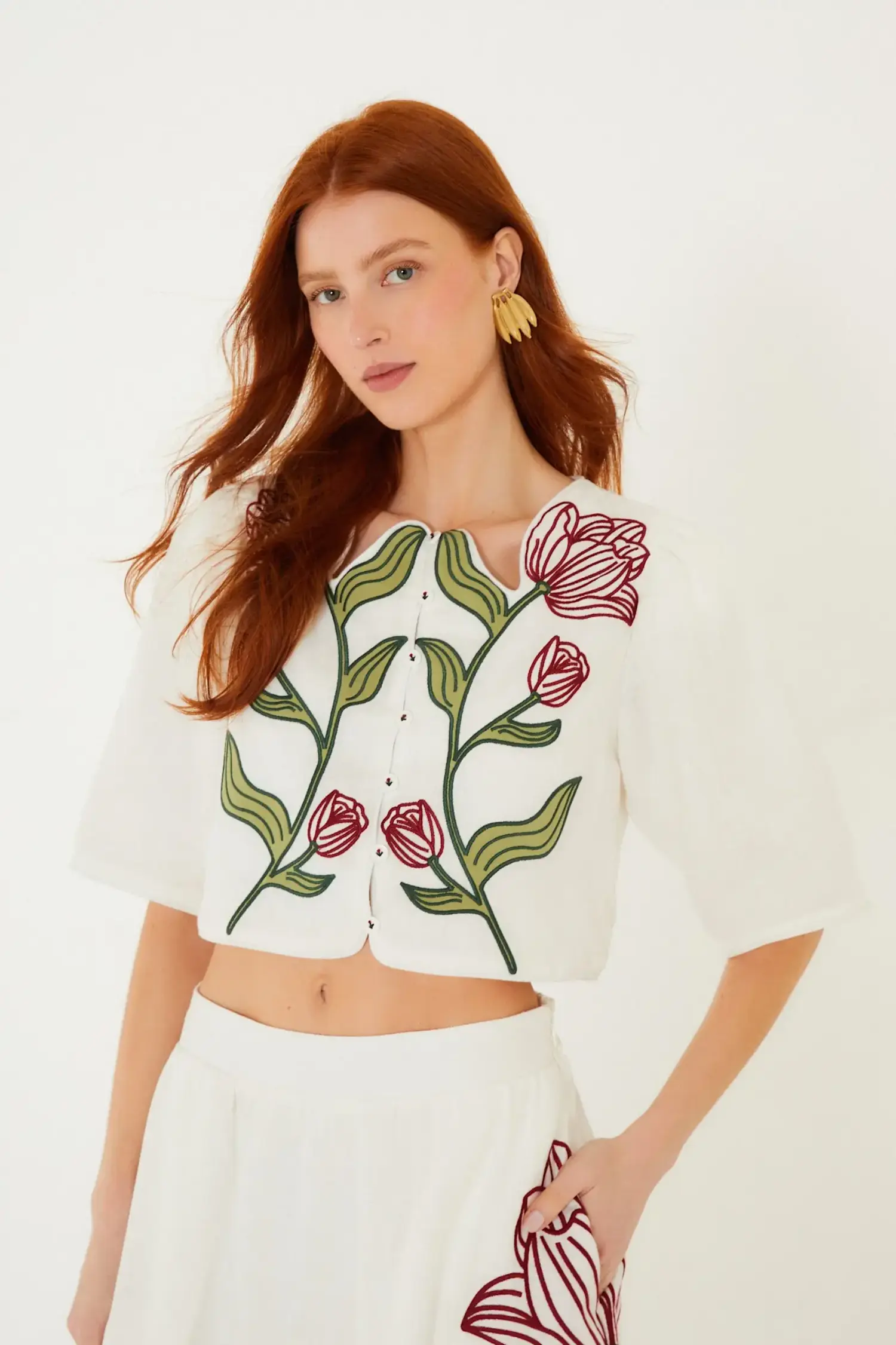 Flower Crop Top - Tulips in Little Rock