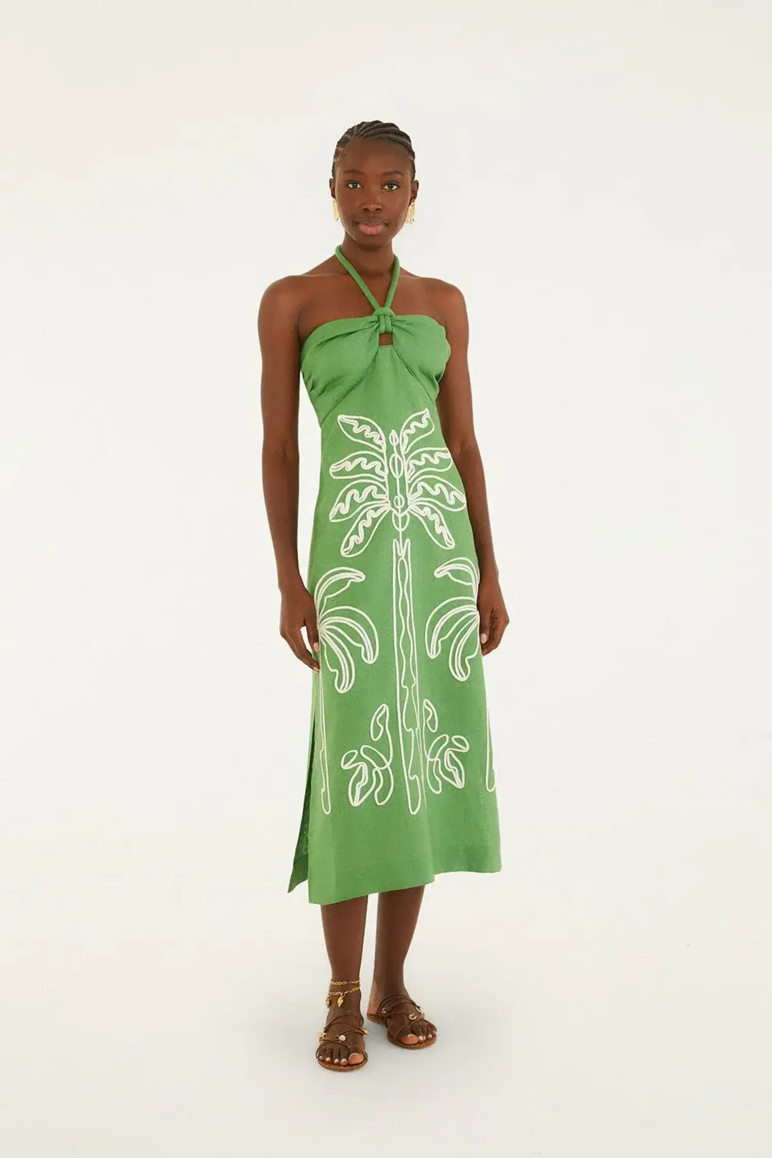 palm tree embroidered dress Farm Rio Embroidered Palm Tree Dress