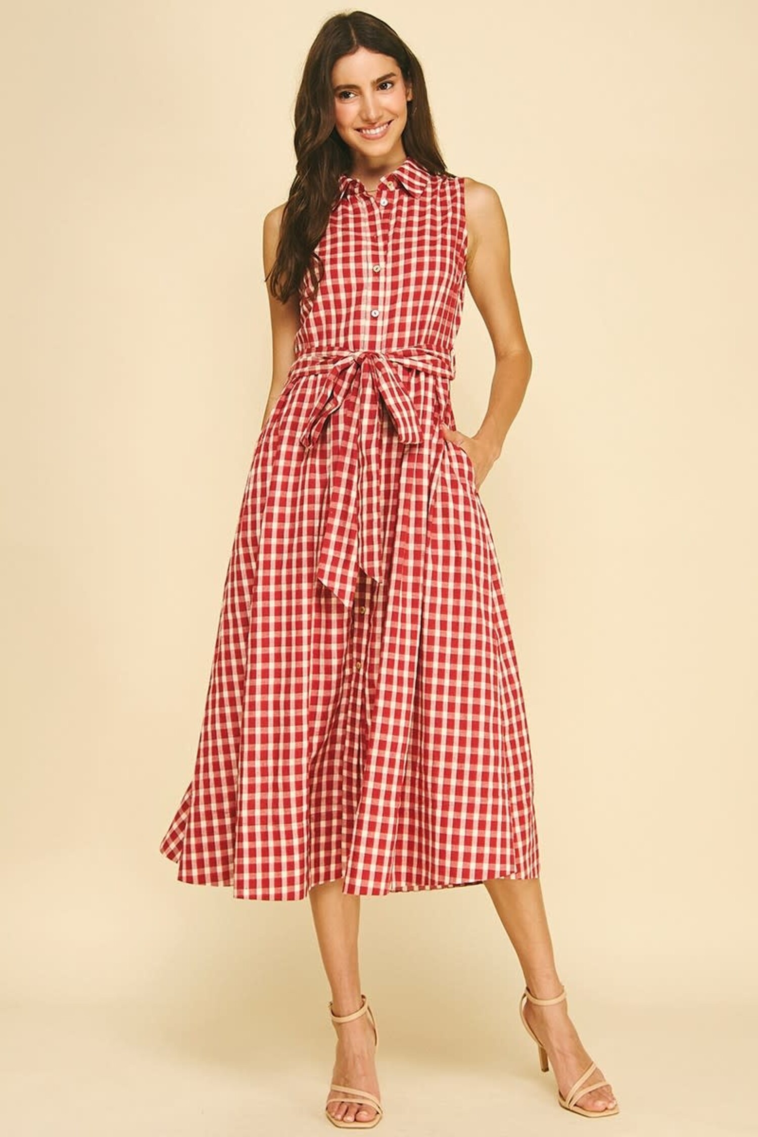 Gia Gingham Dress - Tulips in Little Rock
