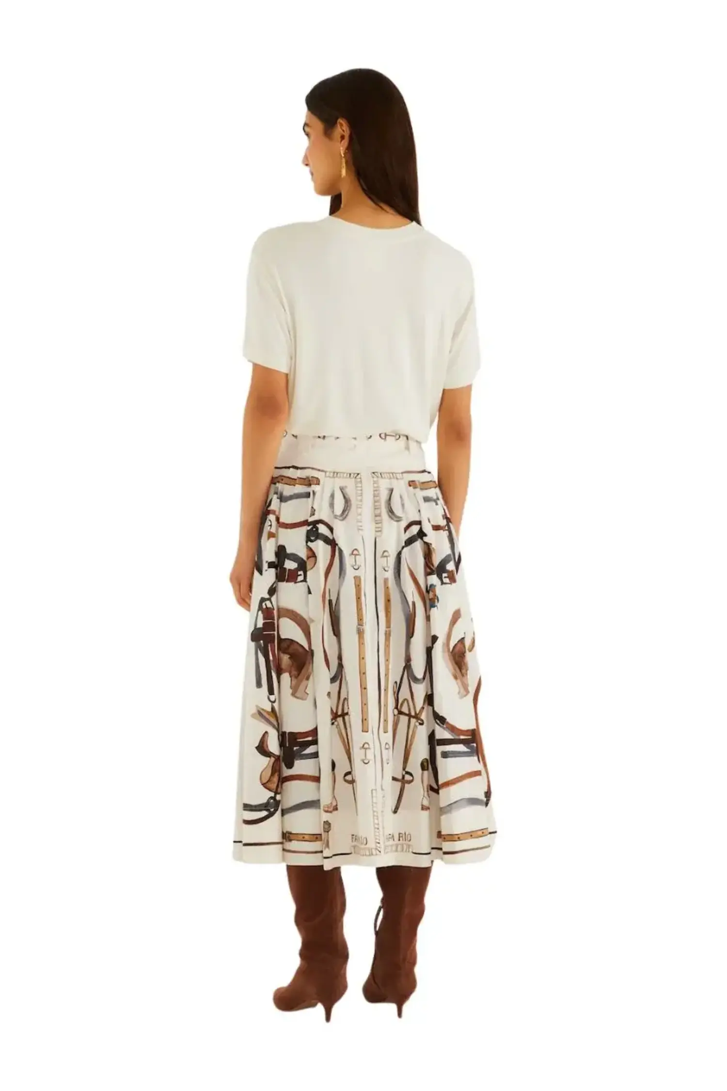 Farm Rio Equestrian Scarf Skirt - Tulips in Little Rock