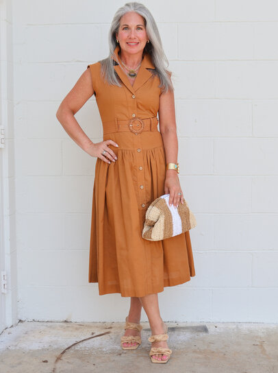 adelyn rae dresses Karson Lace Midi Dress ORANGE / M set open Adelyn Rae Angeline Shift Dress