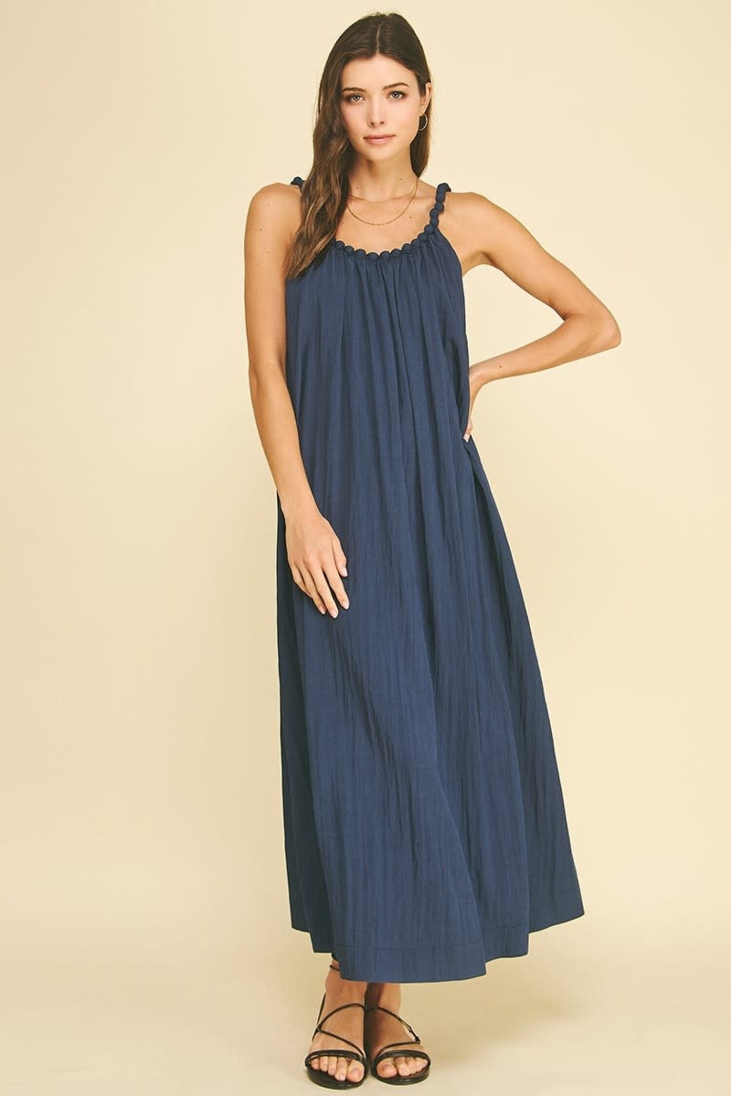 pinch dress Kiara Stripe Collared Puff Sleeve Midi (Pink) M The tunic silhouette offers a flattering Pinch: Feeling The Love Berry