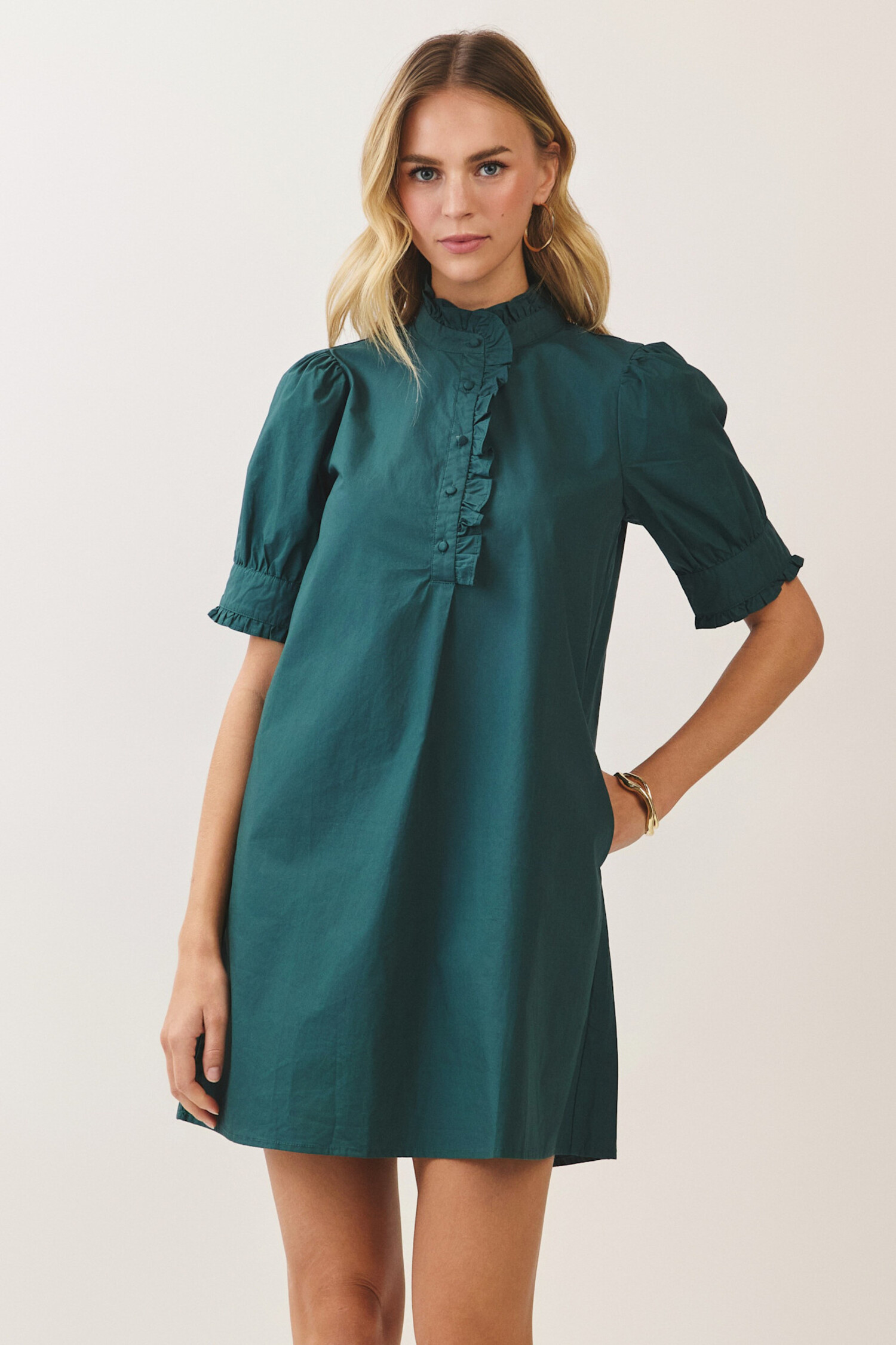 tcec green dress Harlow Ruffle Neck collection:best-dressed-guest
