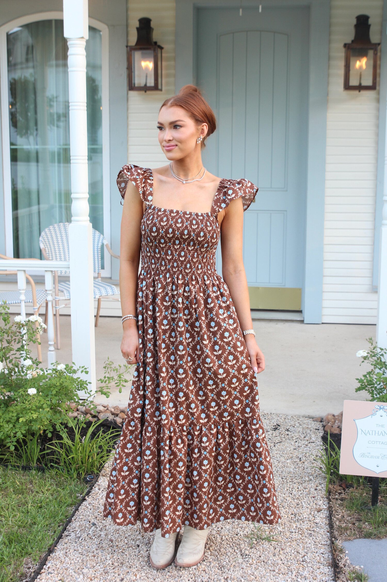 karlie dress Suzie Floral Maxi Color:BSNG_Basin Green edit-occasionwear Chiara Boni La Petite Merabi dresses and sides