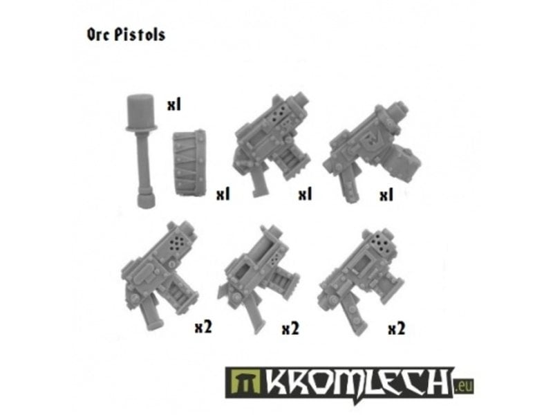 Kromlech Orc Pistols (8 + grenade and shoulder pad)