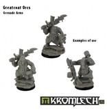 Kromlech Orc Greatcoats Grenade Arms