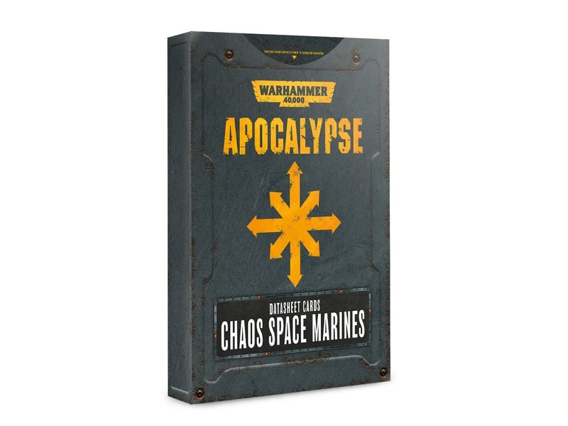 Games Workshop Apocalypse Chaos Space Marines Datasheet Cards