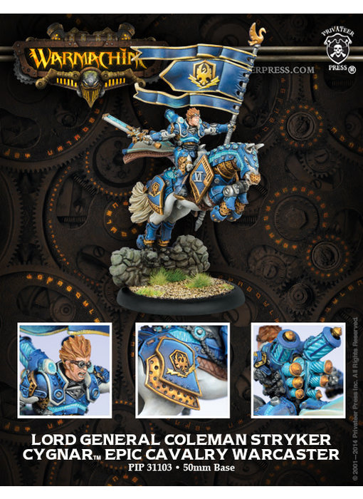Cygnar Lord General Stryker Cavalry Epic Warcaster - PIP 31103