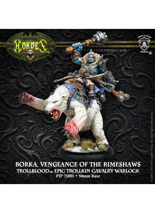 Trollbloods Borka, Veng of The Rimeshaws Epic Cavalry Warlock - PIP 71085